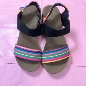 Boutique by Corkys Colorful Striped Strap Sandals